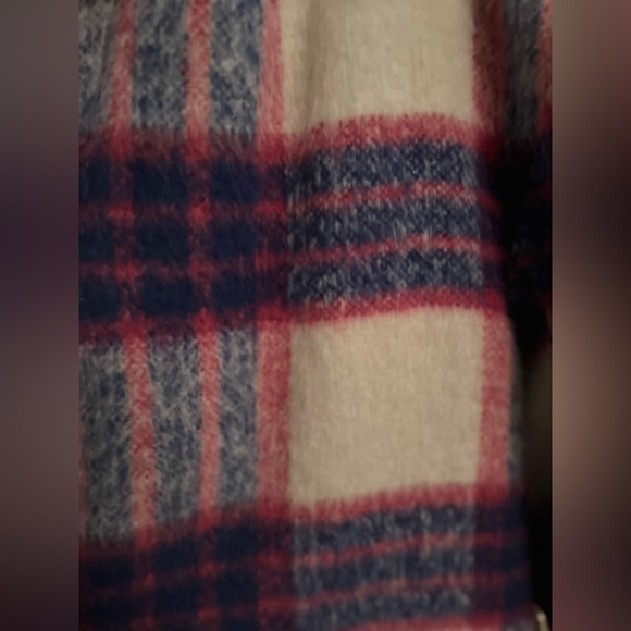 NWOT Oversized Brushed Plaid Coat - Picture 5 of 6
